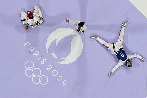 Women's 67kg Taekwondo semifinal match